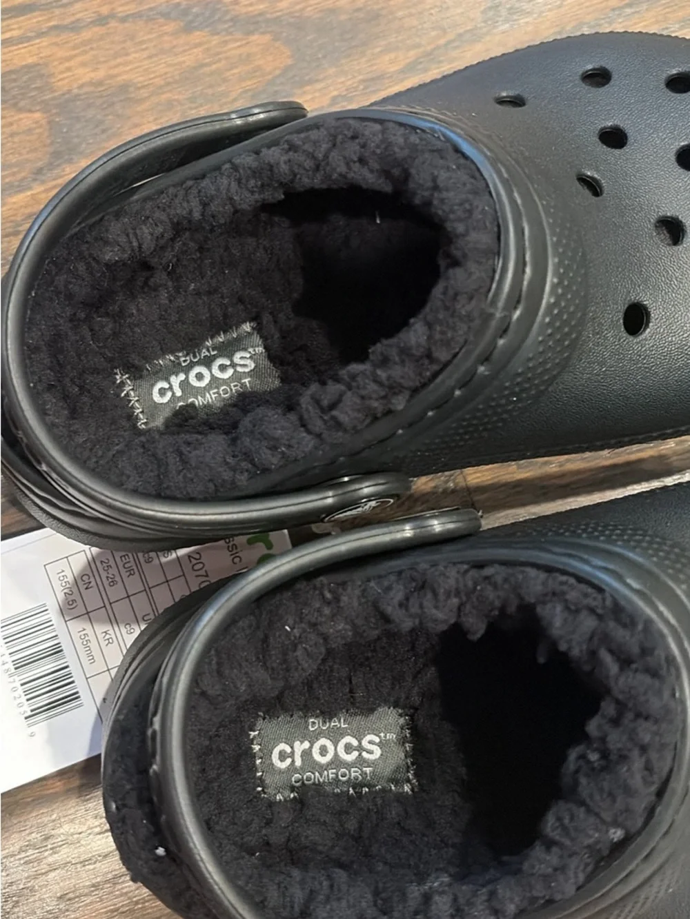 Crocs Kids Classic Lined Clogs - Black
